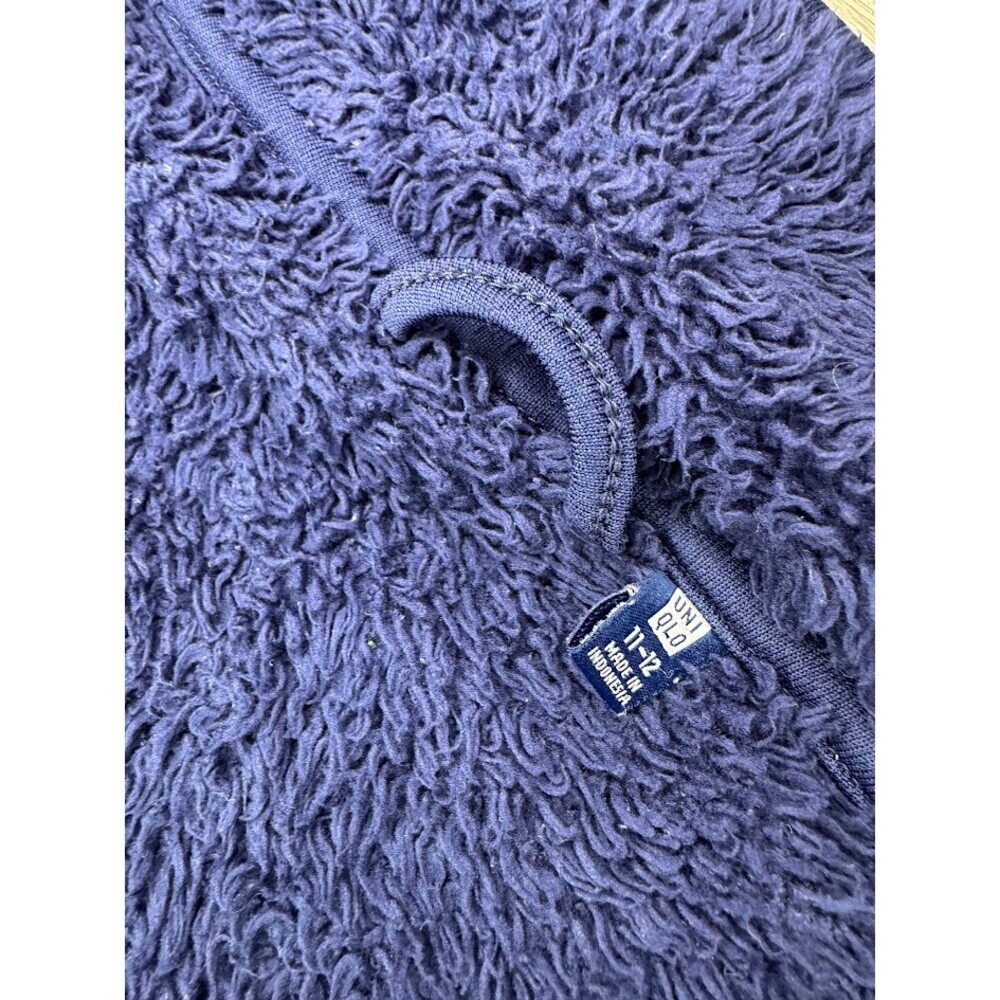 Kids Plush Fleece Zip Jacket Navy Blue Size 11-12 - Picture 4 of 9